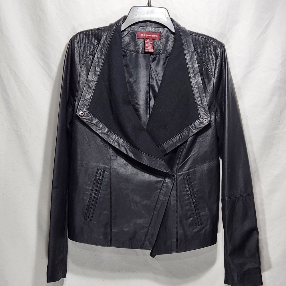 Bagatelle Vintage 90s Womens‎ Genuine Leather Jacket Size Medium Black
